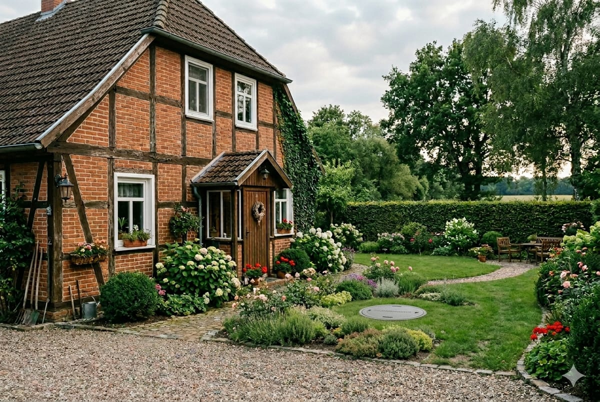 Flüssiggastank Erdgedeckt (unterirdisch) bei einem Haus in Mecklenburg-Vorpommern